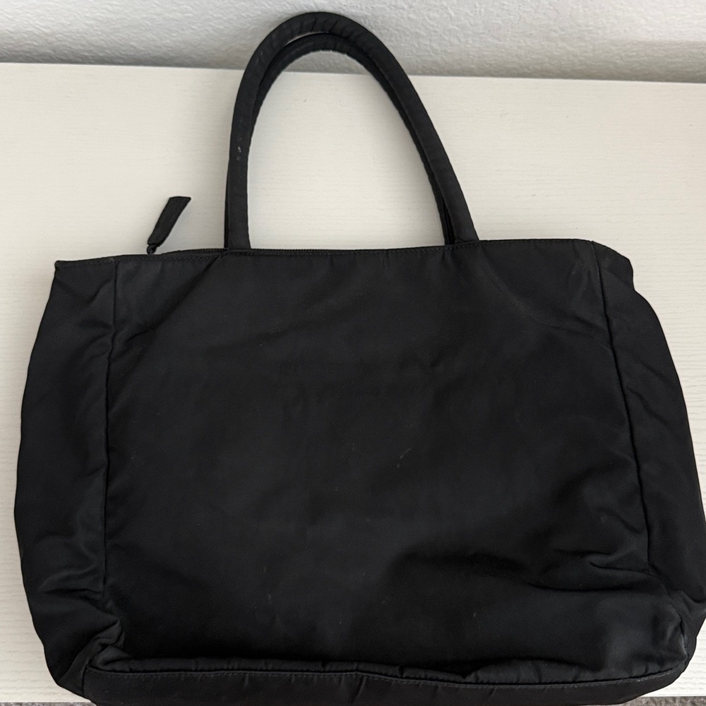 Prada Black Nylon Tote with Triangle Logo - Picture 8 of 13